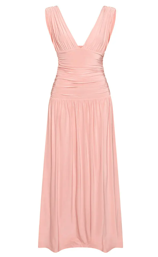 Lanka Double Layer pink Sleeveless Dress