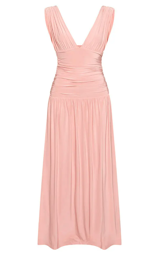 Lanka Double Layer pink Sleeveless Dress