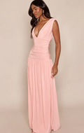 Lanka Double Layer pink Sleeveless Dress