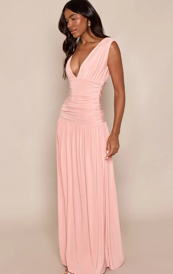 Lanka Double Layer pink Sleeveless Dress
